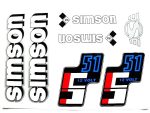 DECAL SET S51 12V /WHITE-SILVER-BLUE/