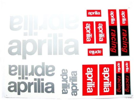 DECAL SET APRILIA /SILVER-RED/