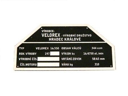 NAMEPLATE /VELOREX/