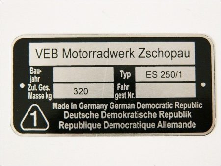 NAMEPLATE /ES250/1/